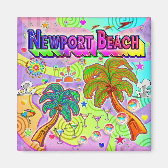 Magnet cible de vacances de Newport Beach (Devant)
