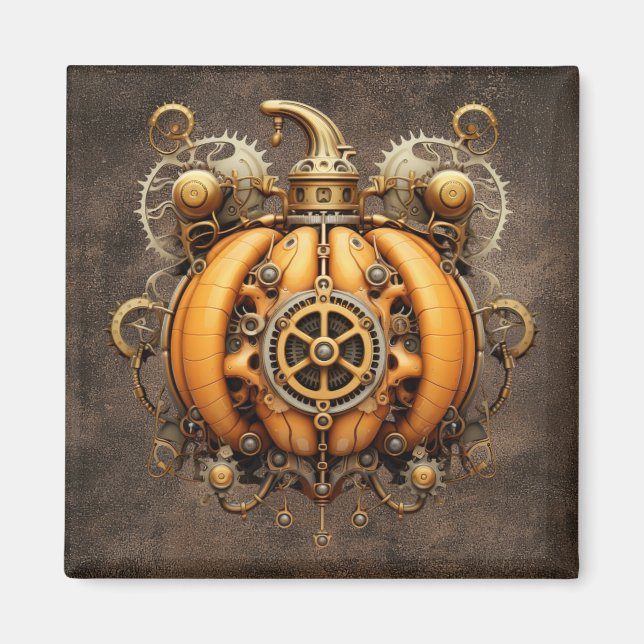 Magnet Citrouille Automne Steampunk (Devant)
