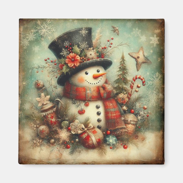 Magnet classique de bonhomme de neige (Devant)
