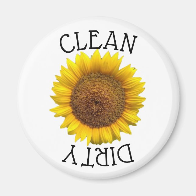 Magnet "Clean" with Sunflower (Front)