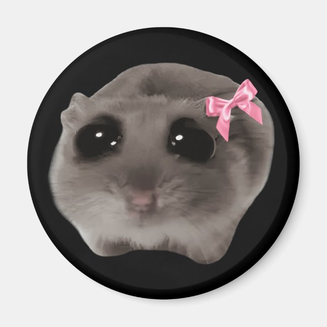 Magnet Coquette Sad Hamster Meme (Front)