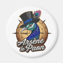 Magnet couleur "Arsène le Paon"