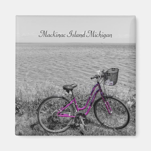 Magnet couleur sélectif du vélo de l'île Mackinac (Devant)