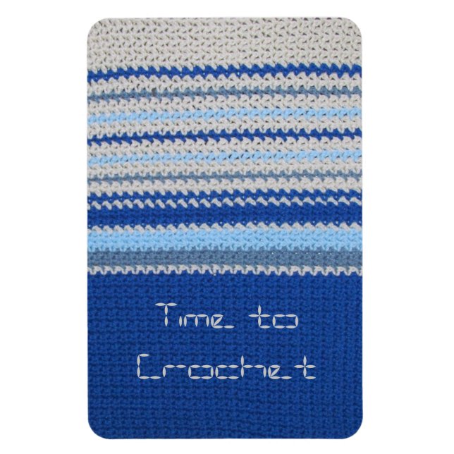 Magnet - Crochet Pattern in Blue Stripes (Vertical)