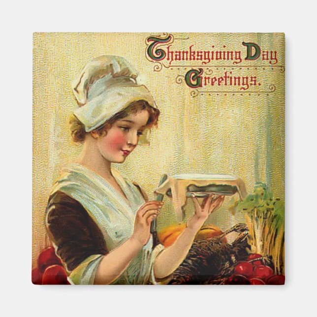 Magnet d'action de grâces vintage (Devant)