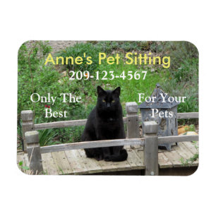 Magnet d'affaires personnalisable pour chat noir