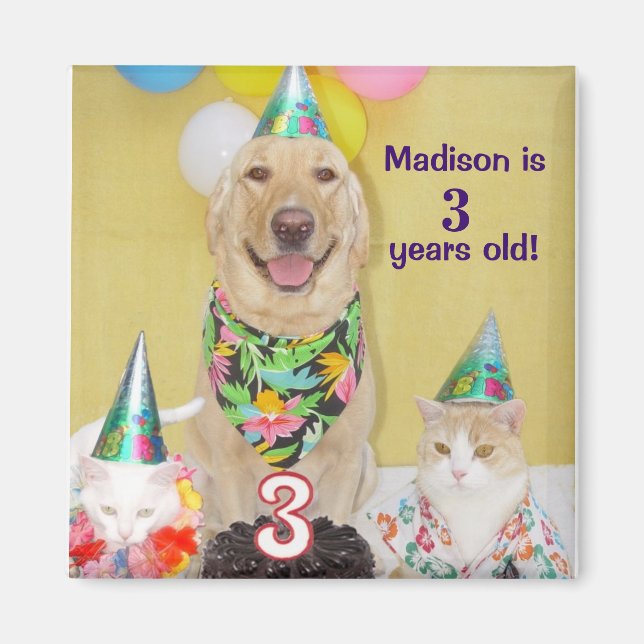 Magnet d'anniversaire 3e (Devant)