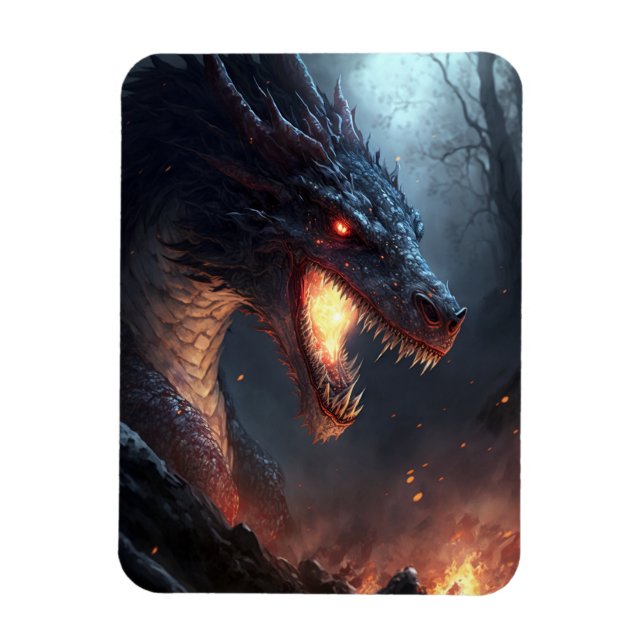 Magnet d'art Imaginaire de Dragon Fire (Vertical)