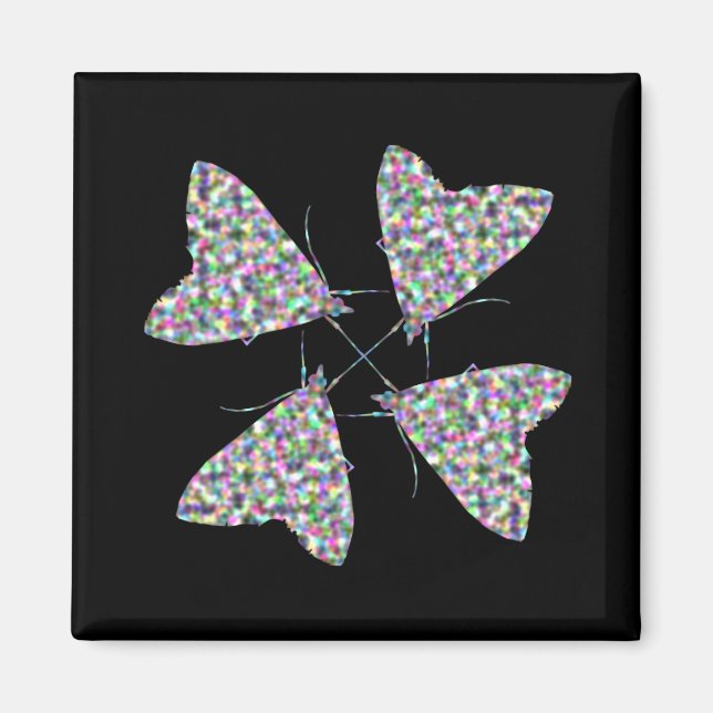Magnet d'art multicolore de papillon (Devant)
