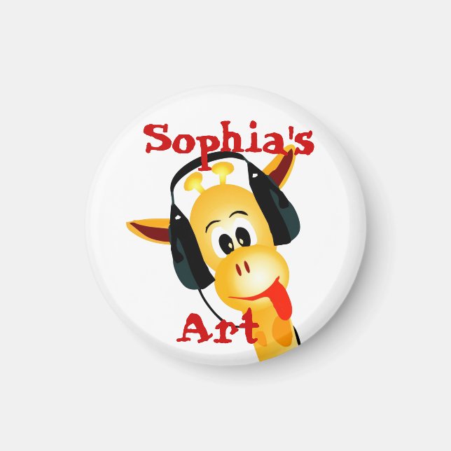 Magnet d'artisanat pour enfant en Giraffe personna (Devant)