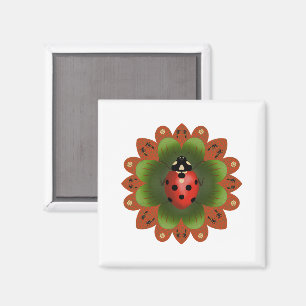 Magnet de 2 pouces Carré Ladybug