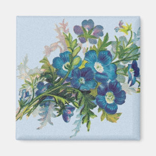 Magnet de belles fleurs bleues