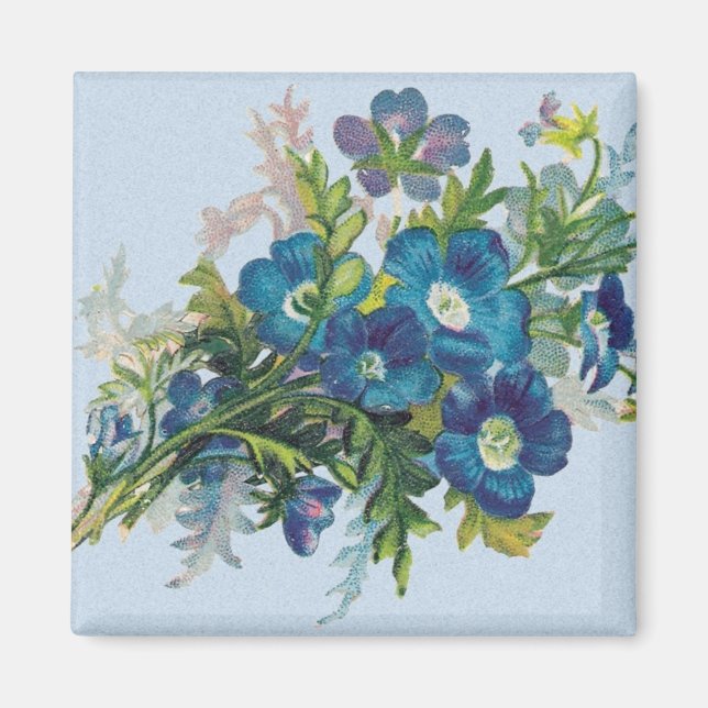 Magnet de belles fleurs bleues (Devant)