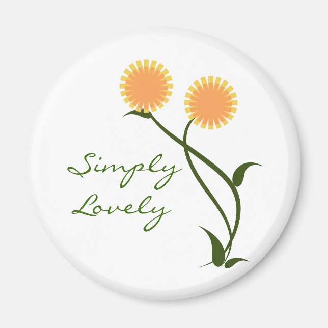 Magnet de belles fleurs, orange (Devant)