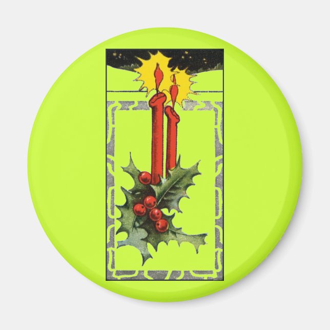 Magnet de bougies de Noël (Devant)
