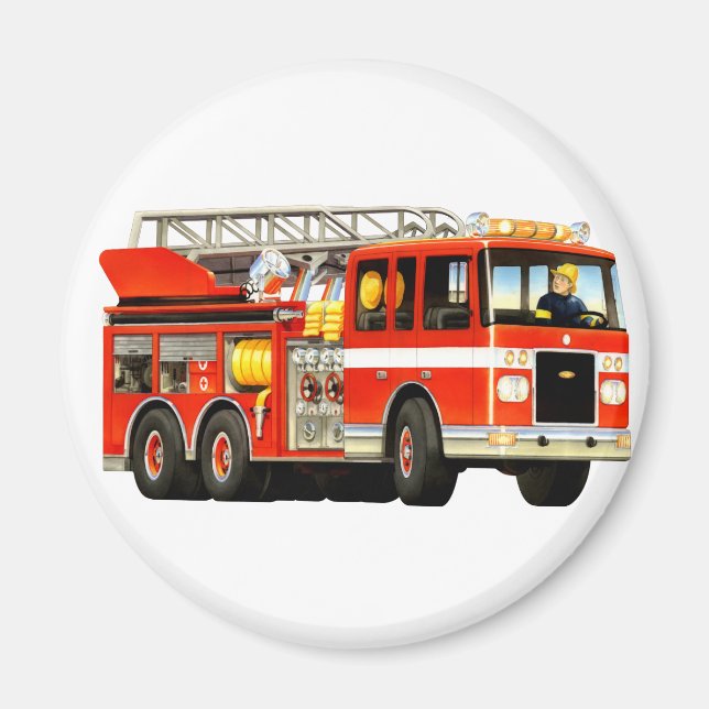 Magnet de camion de pompier pour enfant (Devant)