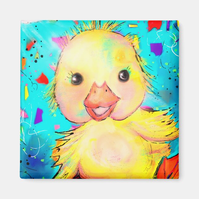 Magnet de canard heureux (Devant)