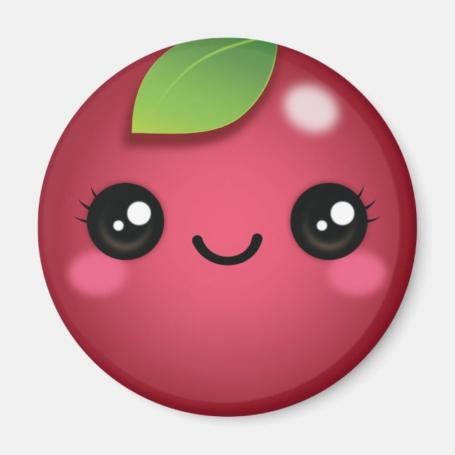 Magnet de canneberge Kawaii (Devant)