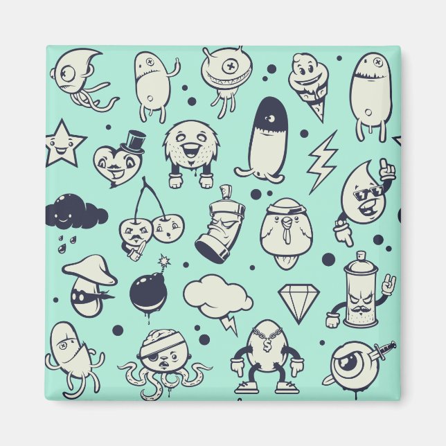 Magnet de caractères de dessin mignon (Devant)