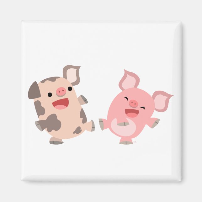 Magnet de caricatures de danse mignonne (Devant)