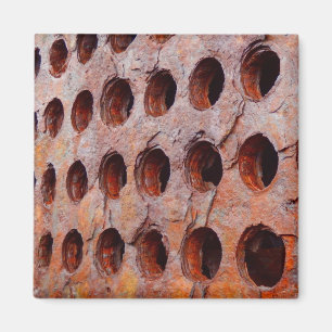 Magnet de Carré métallique perforé rouillé