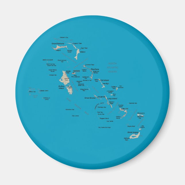 Magnet de carte Bahamas (Devant)