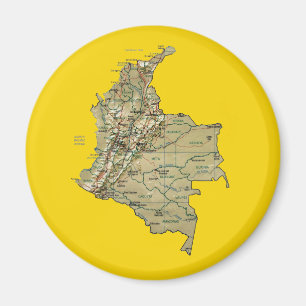 Magnet de carte Colombie