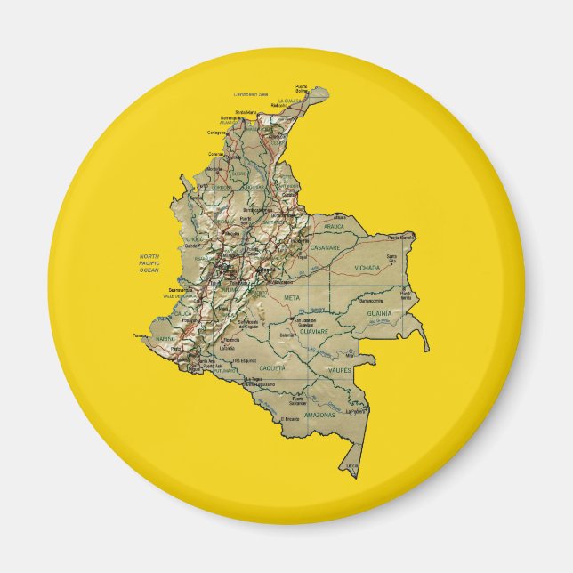 Magnet de carte Colombie (Devant)