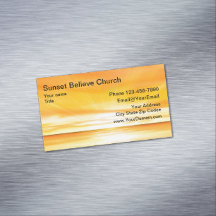 Magnet de carte de visite de coucher du soleil