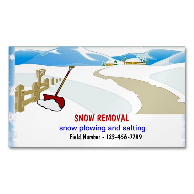 Magnet de carte de visite de déblaiement de neige (devant)