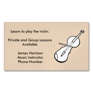 Magnet de carte de visite d'instructeur de musique