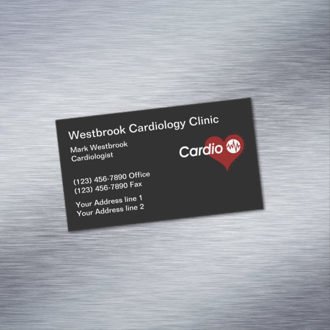 Magnet de Carte de visite moderne du cardiologue M (In Situ)