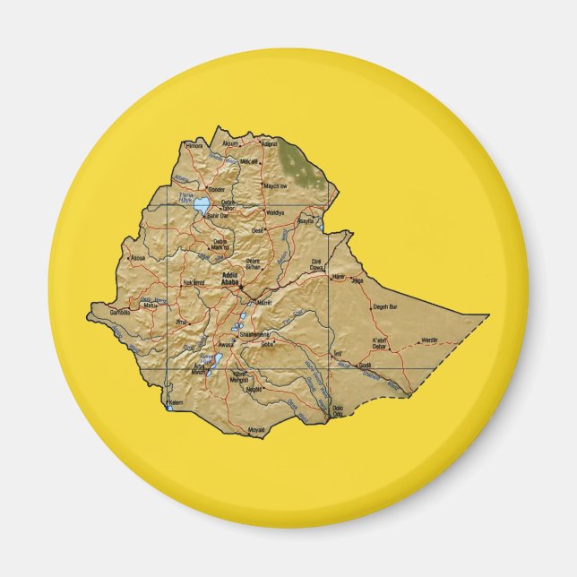 Magnet de carte Éthiopie (Devant)