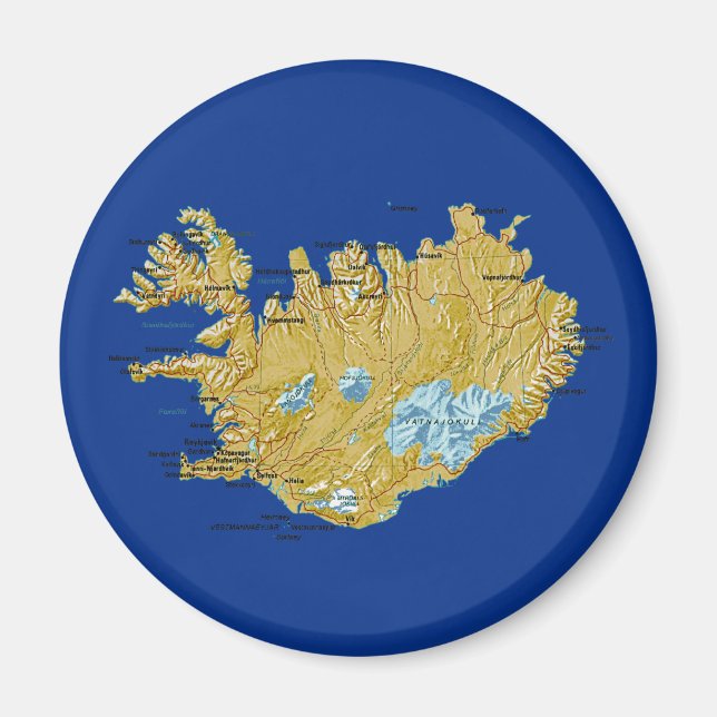 Magnet de carte Islande (Devant)