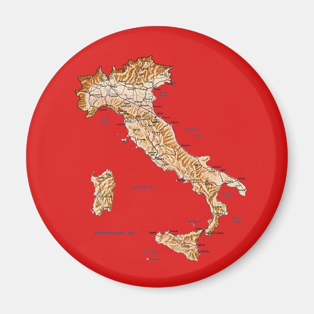 Magnet de carte Italie (Devant)