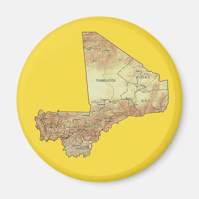 Magnet de carte Mali (Devant)