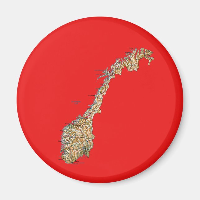 Magnet de carte Norvège (Devant)