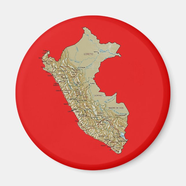 Magnet de carte Pérou (Devant)