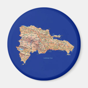 Magnet de carte République Dominicaine