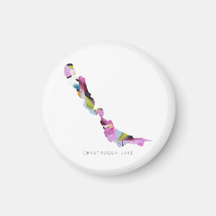 Magnet de carte Silhouette minimaliste du lac Chau
