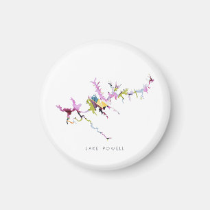 Magnet de carte Silhouette minimaliste du lac Powe