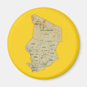 Magnet de carte Tchad