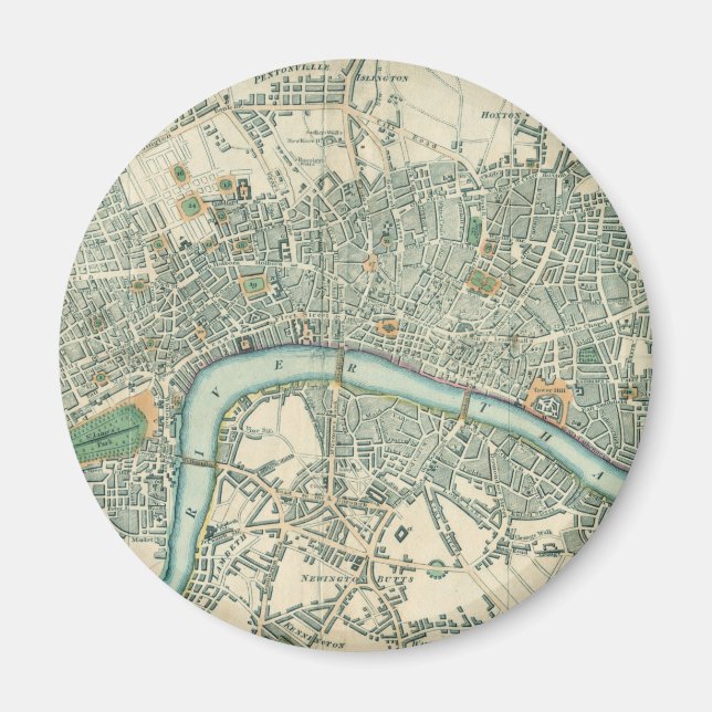 Magnet de carte vintage Londres (Devant)