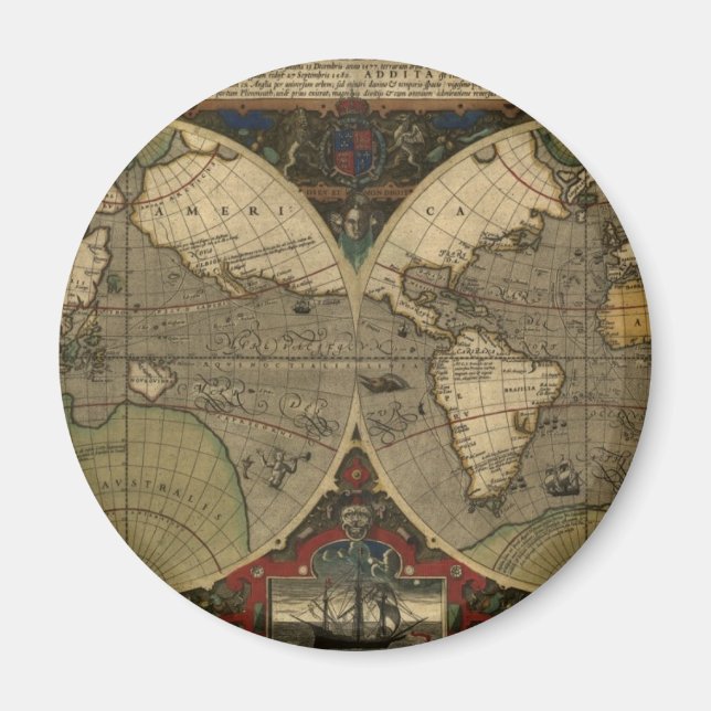 Magnet de cartes de l'ancien monde (Devant)
