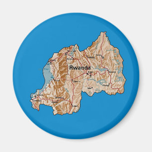 Magnet de cartes du Rwanda