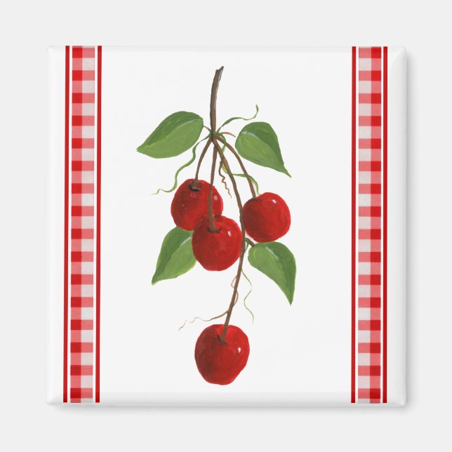 Magnet de cerises rétro (Devant)