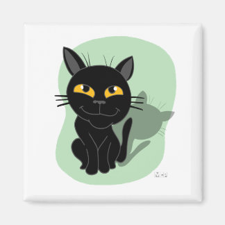 Magnet de chat noir mignon