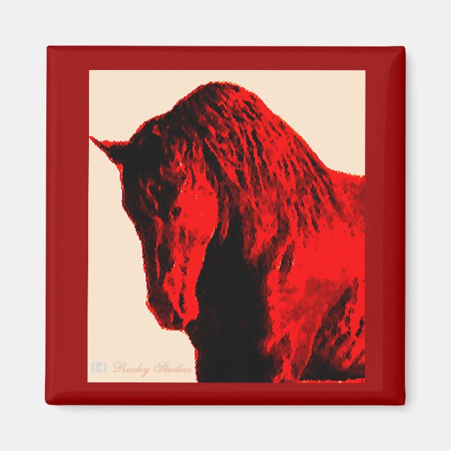 Magnet de Cheval Rouge (Devant)