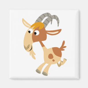 Magnet de chèvre mignon en caricature