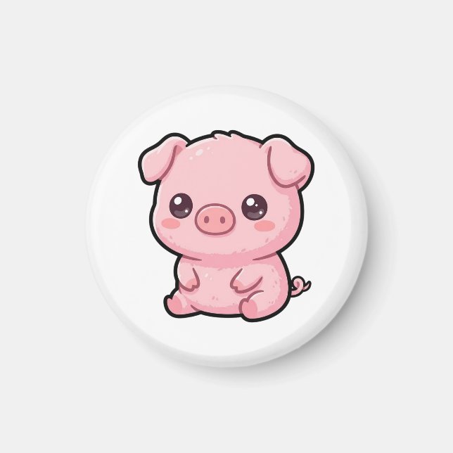 Magnet de Cochon de Babé Mignon (Devant)